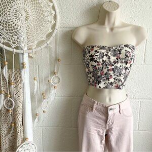 NWOT ANGL Floral Bandage Crop Tube Top